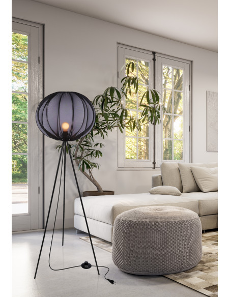 CANDELLUX MELLOW lampa podłogowa czarny 1x40W E27 abażur mist 52 czarny kula 51-41944