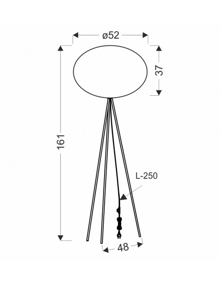 CANDELLUX MELLOW lampa podłogowa czarny 1x40W E27 abażur mist 52 czarny kula 51-41944