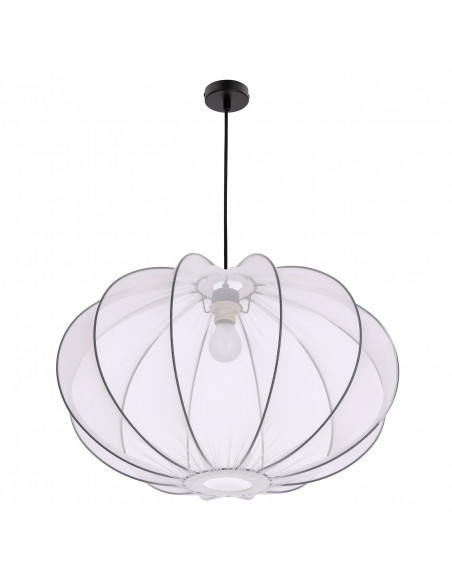 CANDELLUX MELLOW lampa wisząca czarny 1x40W E27 abażur mist 60 biały kula 31-41975