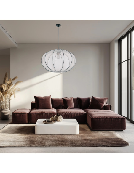 CANDELLUX MELLOW lampa wisząca czarny 1x40W E27 abażur mist 60 biały kula 31-41975