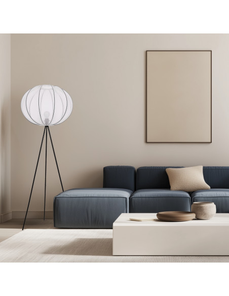 CANDELLUX MELLOW lampa pod³ogowa czarny 1x40W E27 aba¿ur mist 52 bia³y kula 51-40879