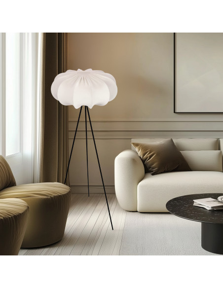 CANDELLUX CAFEE' lampa pod³ogowa czarny 1x40W E27 aba¿ur 52/23 latte 51-42033