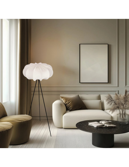 CANDELLUX CAFEE' lampa pod³ogowa czarny 1x40W E27 aba¿ur 52/23 latte 51-42033