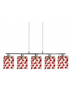 CANDELLUX CLASSIC ZWIS 5X40W G9 CZERWONY 35-59300