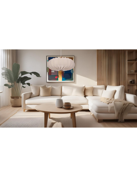 CANDELLUX CAFEE' lampa wisz¹ca 66cm bia³y 1x40W E27 aba¿ur frappe 31-39231