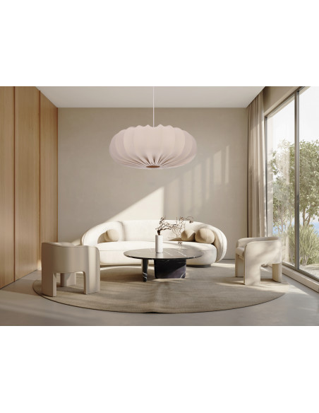CANDELLUX CAFEE' lampa wisz¹ca 66cm bia³y 1x40W E27 aba¿ur frappe 31-39231