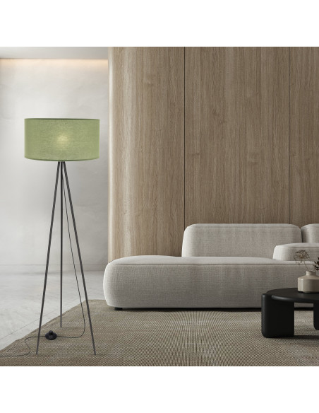 CANDELLUX SHANTI lampa pod³ogowa czarny 1x40W E27 aba¿ur miêtowy 51-38753