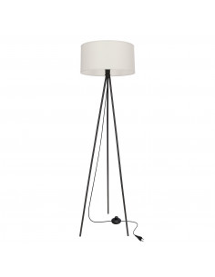 CANDELLUX SHANTI lampa pod³ogowa czarny 1x40W E27 aba¿ur szary 51-38722