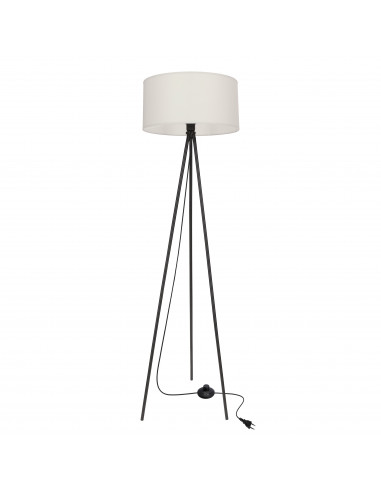 CANDELLUX SHANTI lampa pod³ogowa czarny 1x40W E27 aba¿ur szary 51-38722