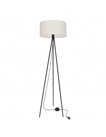 CANDELLUX SHANTI lampa pod³ogowa czarny 1x40W E27 aba¿ur szary 51-38722