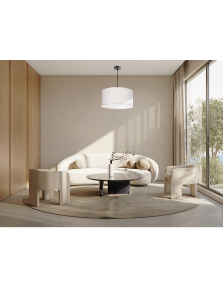 CANDELLUX SHANTI lampa wisz¹ca czarny 1x40W E27 aba¿ur szary 31-38678