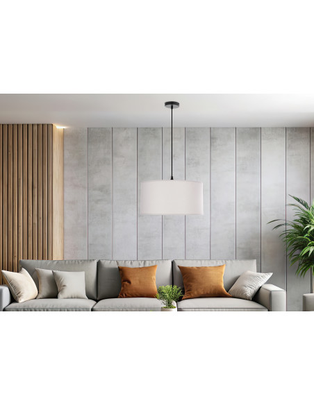 CANDELLUX SHANTI lampa wisz¹ca czarny 1x40W E27 aba¿ur szary 31-38678