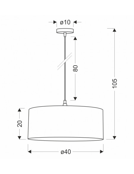 CANDELLUX SHANTI lampa wisz¹ca czarny 1x40W E27 aba¿ur szary 31-38678