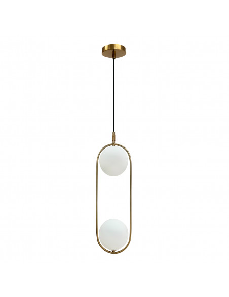 CANDELLUX Cordel lampa wisząca złoty szczotkowany 2x28W G9 klosz biały 32-26279