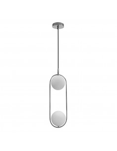 CANDELLUX Cordel lampa wisząca chromowy 2x20W G9 klosz biały 32-32072