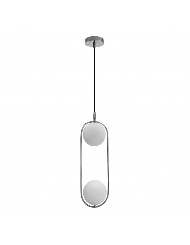 CANDELLUX Cordel lampa wisząca chromowy 2x20W G9 klosz biały 32-32072