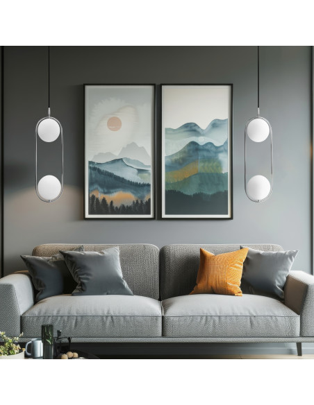 CANDELLUX Cordel lampa wisząca chromowy 2x20W G9 klosz biały 32-32072