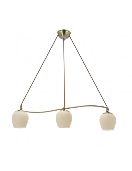 CANDELLUX Serano lampa wisząca patynowy 3x60W E27 klosz kremowy 33-11060