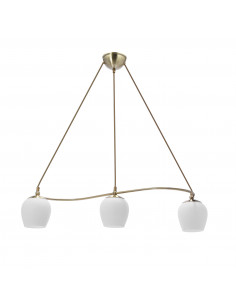 CANDELLUX Serano lampa wisząca patynowy 3x60W E27 klosz biały 33-07377