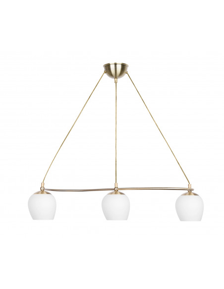 CANDELLUX Serano lampa wisząca patynowy 3x60W E27 klosz biały 33-07377
