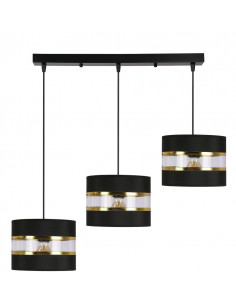 CANDELLUX PANDY lampa wisząca czarny 3x40W E27 abażur czarny+złoty 33-37596