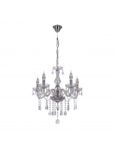 CANDELLUX Cristallo lampa wisząca chromowy 5x40W E14 transparentny 35-30313