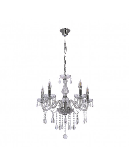 CANDELLUX Cristallo lampa wisząca chromowy 5x40W E14 transparentny 35-30313