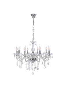 CANDELLUX Cristallo lampa wisząca chromowy 8x40W E14 transparentny 38-30337
