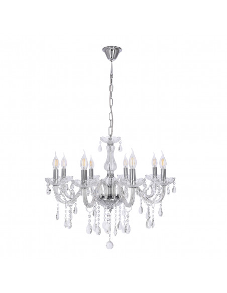 CANDELLUX Cristallo lampa wisząca chromowy 8x40W E14 transparentny 38-30337
