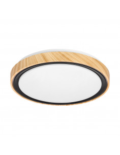 CANDELLUX Aflo lampa sufitowa plafon drewn+czarny 24W LED 3000/4000/6000K 38cm klosz biały 14-33932