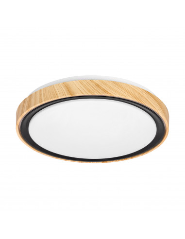 CANDELLUX Aflo lampa sufitowa plafon drewn+czarny 24W LED 3000/4000/6000K 38cm klosz biały 14-33932