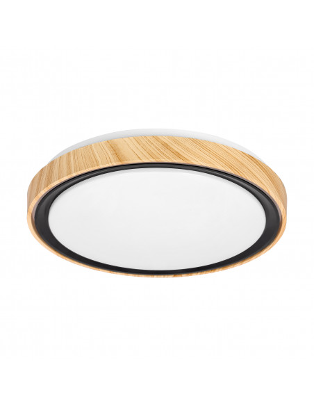 CANDELLUX Aflo lampa sufitowa plafon drewn+czarny 24W LED 3000/4000/6000K 38cm klosz biały 14-33932