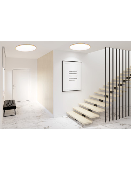 CANDELLUX TENS lampa sufitowa plafon drew. 48W LED 3000/4000/6000K 59cm klosz biały, pilot 16-33949