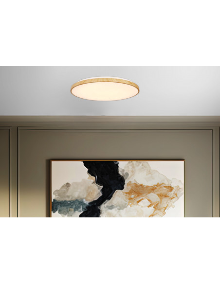 CANDELLUX TENS lampa sufitowa plafon drew. 48W LED 3000/4000/6000K 59cm klosz biały, pilot 16-33949