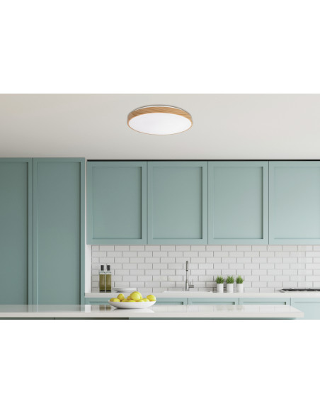 CANDELLUX FIGARO lampa sufitowa plafon drew. 24W LED 3000/4500/6000K 38cm kl. biały, pilot 14-33956