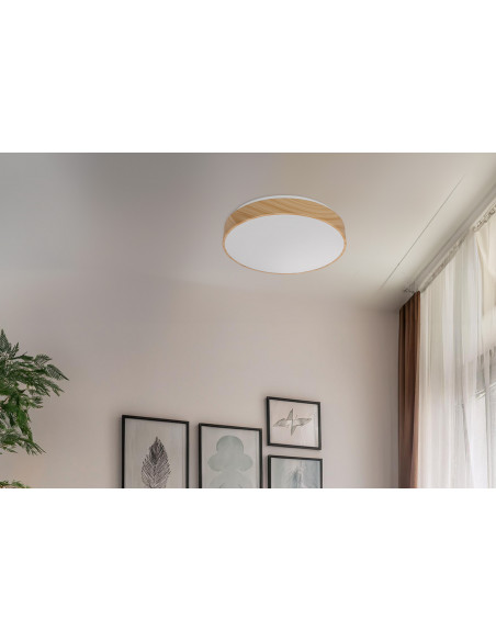 CANDELLUX FIGARO lampa sufitowa plafon drew. 24W LED 3000/4500/6000K 38cm kl. biały, pilot 14-33956