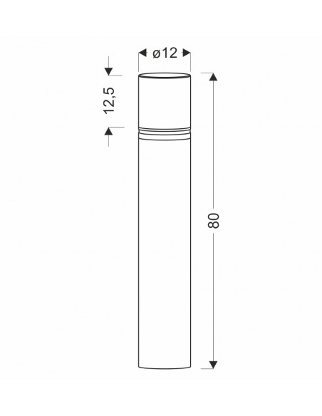 CANDELLUX Sedum lampa ogrodowa słupek 12x80cm czarny 12W LED IP65 51-32447