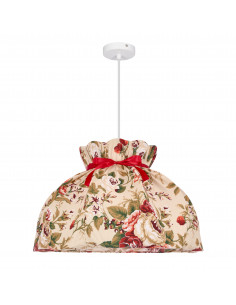 CANDELLUX ROZANO lampa wisząca biały 1x40W E27 abażur kwiatowy 31-39392