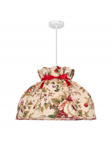 CANDELLUX ROZANO lampa wisząca biały 1x40W E27 abażur kwiatowy 31-39392