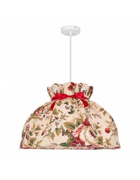 CANDELLUX ROZANO lampa wisząca biały 1x40W E27 abażur kwiatowy 31-39392