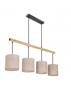 CANDELLUX Combi lampa wisząca czarny 4x60W E27 abażur beżowy 34-38401