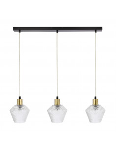CANDELLUX Greniko lampa wisząca czarny 3x40W E14 klosz bezbarwny 33-36346