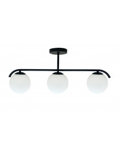CANDELLUX AMADEO lampa sufitowa czarny 3x40W E14 klosz biały 33-35417