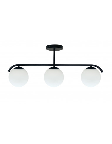 CANDELLUX AMADEO lampa sufitowa czarny 3x40W E14 klosz biały 33-35417