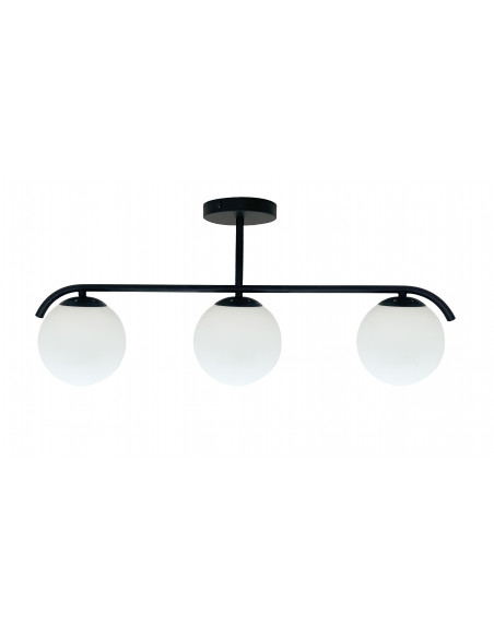 CANDELLUX AMADEO lampa sufitowa czarny 3x40W E14 klosz biały 33-35417