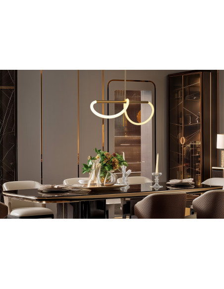 CANDELLUX SUPREME lampa wiszaca 80cm złoty 18W LED 3000K biały 31-35608