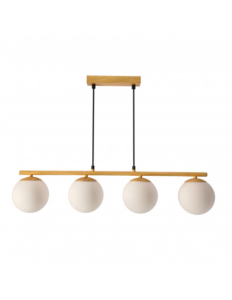 CANDELLUX Carrine lampa wisząca drewniany 4x40W E14 klosz biały 34-37442