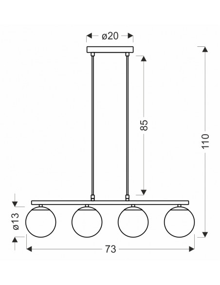 CANDELLUX Carrine lampa wisząca drewniany 4x40W E14 klosz biały 34-37442