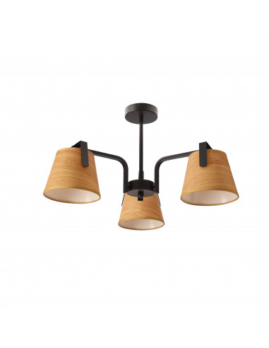 CANDELLUX Amberg lampa sufitowa czarny 3x40W E14 abażur  żółty 33-38302