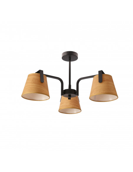 CANDELLUX Amberg lampa sufitowa czarny 3x40W E14 abażur  żółty 33-38302